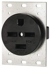 Cooper Wiring Devices - 250 VAC, 30 Amp, 15-30R NEMA Configuration, Black, Industrial Grade, Self Grounding Single Receptacle - 1 Phase, 3 Poles, 4 Wire, Flush Mount - A1 Tooling