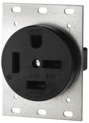 Cooper Wiring Devices - 250 VAC, 60 Amp, 15-60R NEMA Configuration, Black, Industrial Grade, Self Grounding Single Receptacle - 1 Phase, 3 Poles, 4 Wire, Flush Mount - A1 Tooling