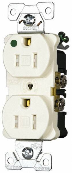 Cooper Wiring Devices - 125 VAC, 15 Amp, 5-15R NEMA Configuration, Brown, Hospital Grade, Self Grounding Duplex Receptacle - 1 Phase, 2 Poles, 3 Wire, Flush Mount, Tamper Resistant - A1 Tooling