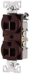 Cooper Wiring Devices - 125 VAC, 15 Amp, 5-15R NEMA Configuration, Brown, Specification Grade, Self Grounding Duplex Receptacle - 1 Phase, 2 Poles, 3 Wire, Flush Mount, Tamper Resistant - A1 Tooling