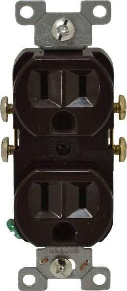 Cooper Wiring Devices - 125 VAC, 15 Amp, 5-15R NEMA Configuration, Brown, Specification Grade, Self Grounding Duplex Receptacle - 1 Phase, 2 Poles, 3 Wire, Flush Mount, Tamper Resistant - A1 Tooling