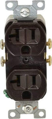 Cooper Wiring Devices - 125 VAC, 20 Amp, 5-20R NEMA Configuration, Brown, Specification Grade, Self Grounding Duplex Receptacle - 1 Phase, 2 Poles, 3 Wire, Flush Mount, Tamper Resistant - A1 Tooling