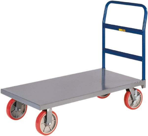 Little Giant - 3,600 Lb Capacity Steel Platform Truck - Steel Deck, 24" OAW, 36" Platform Length, Polyurethane Casters - A1 Tooling