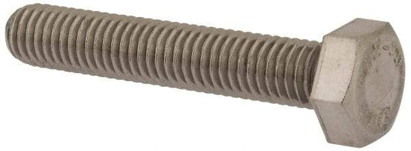 Value Collection - M8x1.25mm Metric Coarse, 45mm Length Under Head Hex Head Cap Screw - Fully Threaded, Grade 18-8 & Austenitic A2 Stainless Steel, Uncoated, 13mm Hex - A1 Tooling