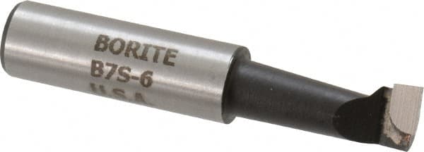 Borite - 7/16" Min Bore Diam, 1-1/8" Max Bore Depth, 1/2 Shank Diam, Boring Bar - Right Hand Cut, Carbide-Tipped, Black Oxide Finish - Exact Industrial Supply