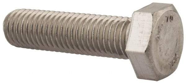 Value Collection - M12x1.75mm Metric Coarse, 45mm Length Under Head Hex Head Cap Screw - Fully Threaded, Grade 316 & Austenitic A4 Stainless Steel, Uncoated, 19mm Hex - A1 Tooling