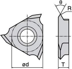 Tungaloy - JTTR F Grade TH10, Threading Insert - 0.5 to 1mm Ext Pitch - A1 Tooling