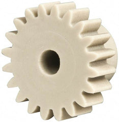 Made in USA - 24 Pitch, 0.833" Pitch Diam, 0.917" OD, 20 Tooth Spur Gear - 1/4" Face Width, 3/16" Bore Diam, 35/64" Hub Diam, 20° Pressure Angle, Acetal - A1 Tooling