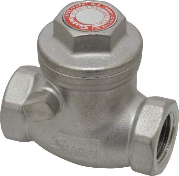 Sharpe Valves - 1/2" Stainless Steel Check Valve - FNPT x FNPT, 200 WOG - A1 Tooling