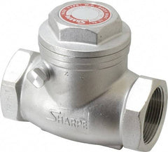 Sharpe Valves - 1-1/2" Stainless Steel Check Valve - FNPT x FNPT, 200 WOG - A1 Tooling