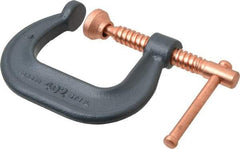 Wilton - Regular-Duty 2-1/8" Max Opening, 2-5/8" Throat Depth, Forged Steel Standard C-Clamp - 3,500 Lb Capacity, 0" Min Opening, Deep Throat - A1 Tooling