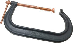 Wilton - Regular-Duty 10-1/8" Max Opening, 6" Throat Depth, Forged Steel Standard C-Clamp - 8,000 Lb Capacity, 2" Min Opening, Deep Throat - A1 Tooling