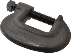 Wilton - Extra Heavy-Duty 1-3/8" Max Opening, 1-3/32" Throat Depth, Forged Steel Standard C-Clamp - 5,600 Lb Capacity, 0" Min Opening, Standard Throat Depth, Cold Drawn Steel Screw - A1 Tooling