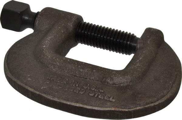 Wilton - Extra Heavy-Duty 1-3/4" Max Opening, 1-3/16" Throat Depth, Forged Steel Standard C-Clamp - 8,750 Lb Capacity, 0" Min Opening, Standard Throat Depth, Cold Drawn Steel Screw - A1 Tooling