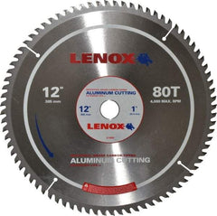 Lenox - 12" Diam, 1" Arbor Hole Diam, 80 Tooth Wet & Dry Cut Saw Blade - Titanium Carbide-Tipped, General Purpose Action, Standard Round Arbor - A1 Tooling