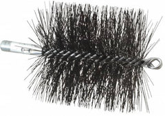 Schaefer Brush - 4-1/2" Brush Length, 4-1/2" Diam, Double Stem, Double Spiral Tube Brush - 7-1/2" Long, Tempered Steel Wire, 1/4" NPT Male Connection - A1 Tooling