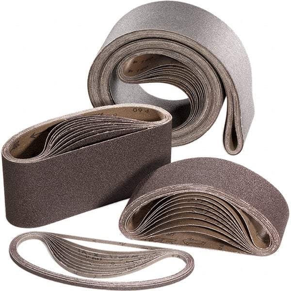 Sait - 3" Wide x 24" OAL, 100 Grit, Aluminum Oxide Abrasive Belt - Aluminum Oxide, Fine, Coated, X Weighted Cloth Backing - A1 Tooling