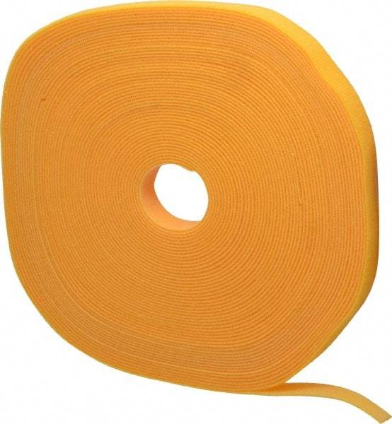 SpeedTech - 75' Long Yellow Nylon & Polyethylene Hook & Loop Strap - 50 Lb Tensile Strength - A1 Tooling