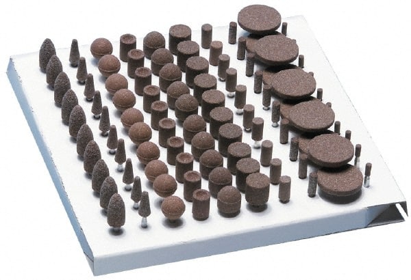 Grier Abrasives - 100 Piece Aluminum Oxide Vitrified Abrasive Point Set - A1 Tooling