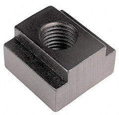 TE-CO - 5/16-18 Blind Tapped T Slot Nut - 7/16" Slot Width, 11/16 x 7/32" Base Width x Height, 7/8 x 1/2" OAL x Height - A1 Tooling