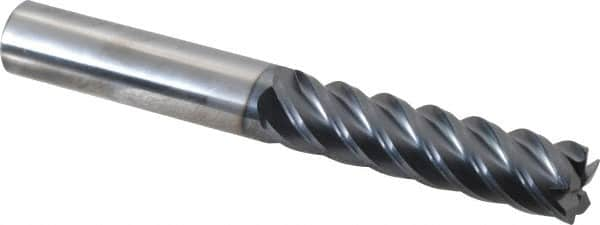 SGS - 5/8", 5 Flute, Single End, Solid Carbide, 0.03" Corner Radius End Mill - 5" OAL, 45° Helix, Right Hand Flute, 2-1/2" LOC, Right Hand Cut - A1 Tooling