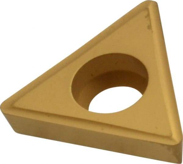 Value Collection - TPGH322 Grade TCN55 Carbide Turning Insert - TiN Finish, 60° Triangle, 3/8" Inscr Circle, 1/8" Thick, 1/32" Corner Radius - A1 Tooling