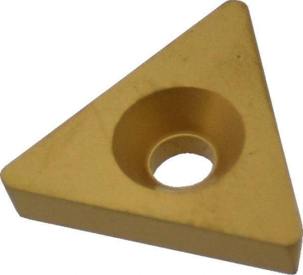 Value Collection - TPGB322 Grade TCN55 Carbide Turning Insert - TiN Finish, 60° Triangle, 3/8" Inscr Circle, 1/8" Thick, 1/32" Corner Radius - A1 Tooling