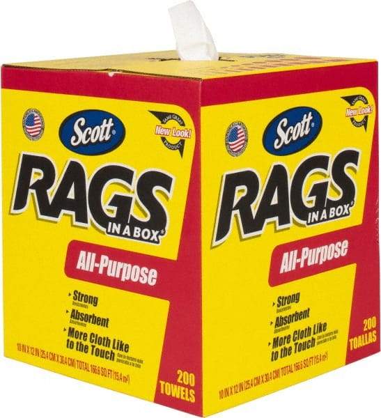 Scott - Virgin Double Re-Creped Rag - Medium Lint, White, 11 x 12", Comes in Box - A1 Tooling