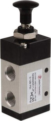 PRO-SOURCE - 1/4" NPT Mechanically Operated Air Valve - 3 Way, 2 Position, Push-Pull/Manual, 0.98 CV Rate & 127.98 Max psi - A1 Tooling