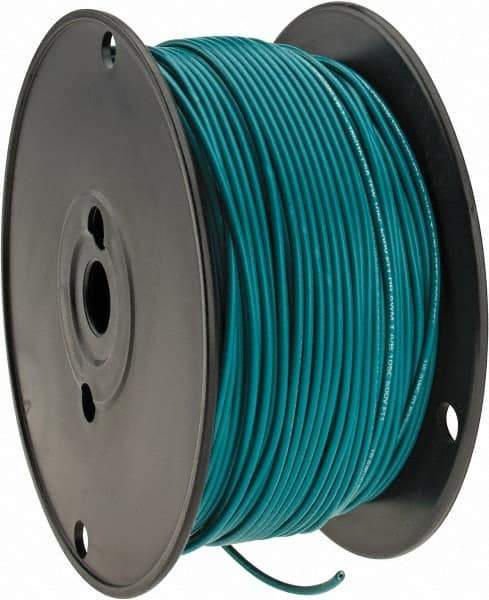 Made in USA - 18 AWG, 16 Strand, 500' OAL, Tinned Copper Hook Up Wire - Green PVC Jacket, 0.106" Diam - A1 Tooling