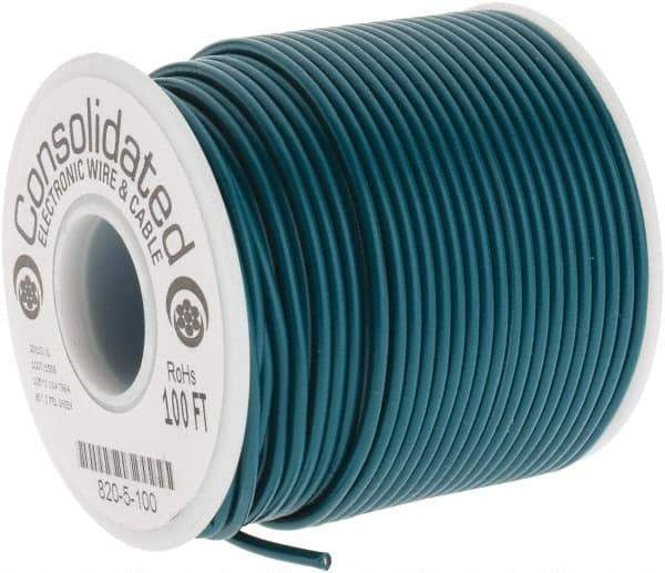 Made in USA - 20 AWG, 10 Strand, 100' OAL, Tinned Copper Hook Up Wire - Green PVC Jacket, 0.07" Diam - A1 Tooling