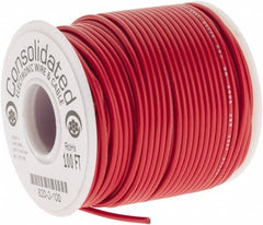 Made in USA - 20 AWG, 10 Strand, 100' OAL, Tinned Copper Hook Up Wire - Red PVC Jacket, 0.07" Diam - A1 Tooling