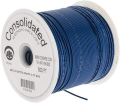 Made in USA - 22 AWG, 7 Strand, 500' OAL, Tinned Copper Hook Up Wire - Blue PVC Jacket, 0.062" Diam - A1 Tooling