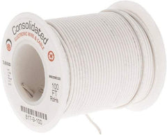 Made in USA - 24 AWG, 7 Strand, 100' OAL, Tinned Copper Hook Up Wire - White PVC Jacket, 0.056" Diam - A1 Tooling