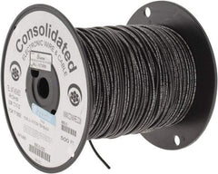 Made in USA - 16 AWG, 26 Strand, 500' OAL, Tinned Copper Hook Up Wire - Black PVC Jacket, 0.117" Diam - A1 Tooling