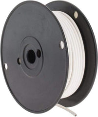 Made in USA - 10 AWG, 105 Strand, 100' OAL, Tinned Copper Hook Up Wire - White PVC Jacket, 0.18" Diam - A1 Tooling