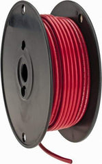 Made in USA - 10 AWG, 105 Strand, 100' OAL, Tinned Copper Hook Up Wire - Red PVC Jacket, 0.18" Diam - A1 Tooling