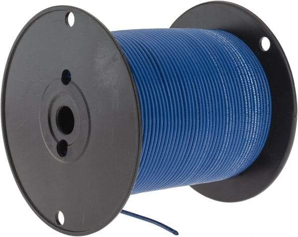 Made in USA - 14 AWG, 41 Strand, 500' OAL, Tinned Copper Hook Up Wire - Blue PVC Jacket, 0.136" Diam - A1 Tooling