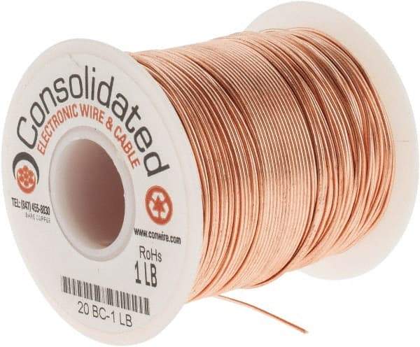 Made in USA - 20 AWG, 0.032 Inch Diameter, 318 Ft., Solid, Grounding Wire - Copper, ASTM B3, QQ-W-343 Type S, RoHS Compliant - A1 Tooling