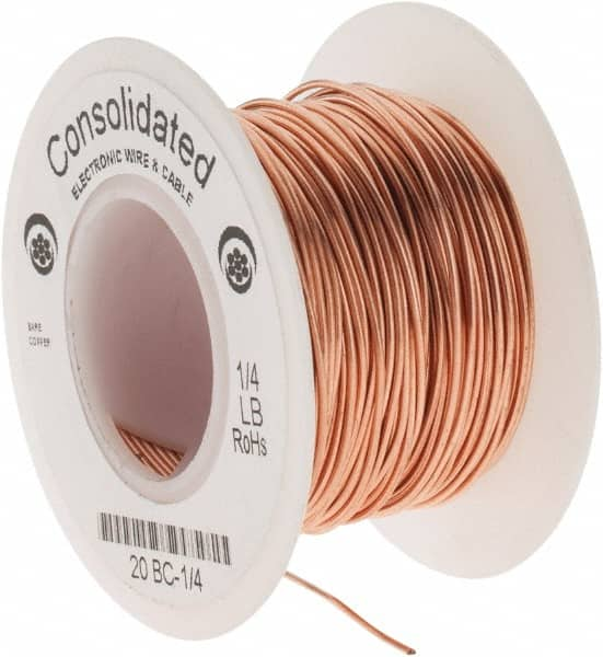 Made in USA - 20 AWG, 0.032 Inch Diameter, 79 Ft., Solid, Grounding Wire - Copper, ASTM B3, QQ-W-343 Type S, RoHS Compliant - A1 Tooling