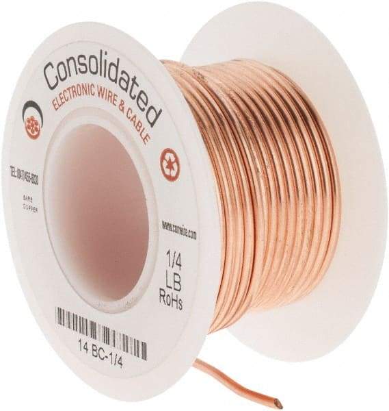 Made in USA - 14 AWG, 0.0641 Inch Diameter, 20 Ft., Solid, Grounding Wire - Copper, ASTM B3, QQ-W-343 Type S, RoHS Compliant - A1 Tooling