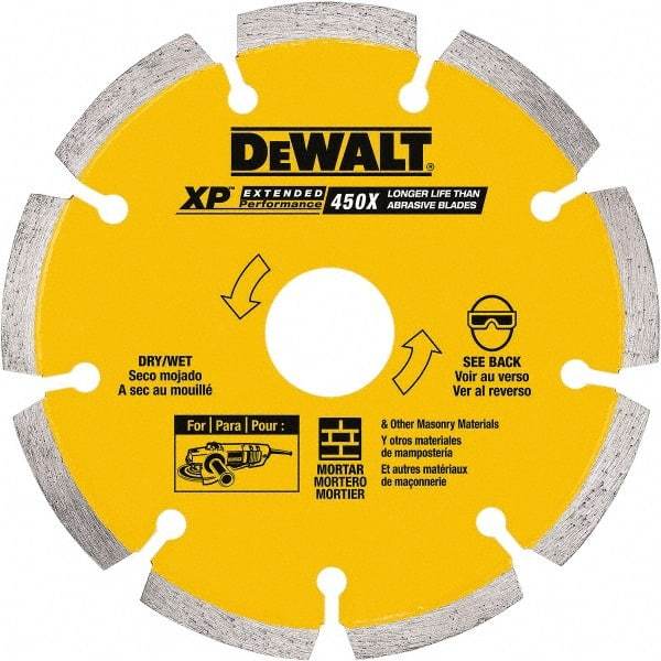 DeWALT - 5" Diam, 7/8" Arbor Hole Diam, Wet & Dry Cut Saw Blade - Diamond-Tipped, Standard Round Arbor - A1 Tooling