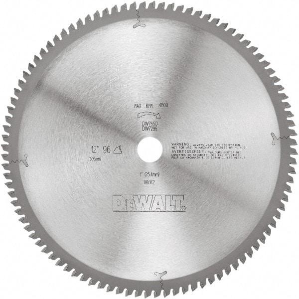 DeWALT - 12" Diam, 1" Arbor Hole Diam, 96 Tooth Wet & Dry Cut Saw Blade - Tungsten Carbide-Tipped, Standard Round Arbor - A1 Tooling