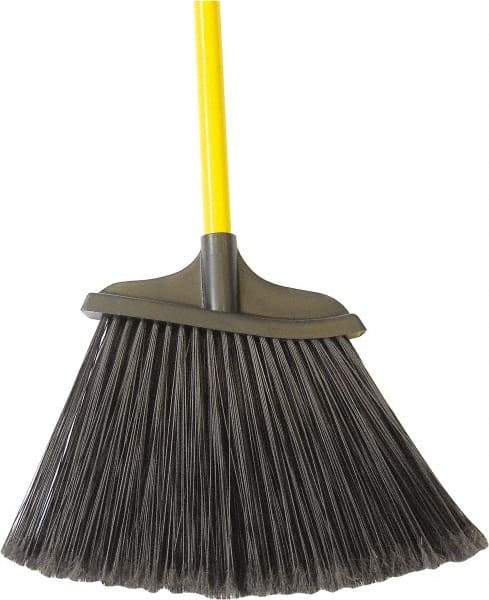 PRO-SOURCE - 8-1/8" Wide, Black Synthetic Bristles, 48" Fiberglass Handle, Angled Broom - Water Resistant - A1 Tooling