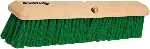 PRO-SOURCE - 18" General Purpose Polypropylene Push Broom - 3" Bristle Length, Plastic Block, Threaded Handle Connection, Handle Sold Separately - A1 Tooling