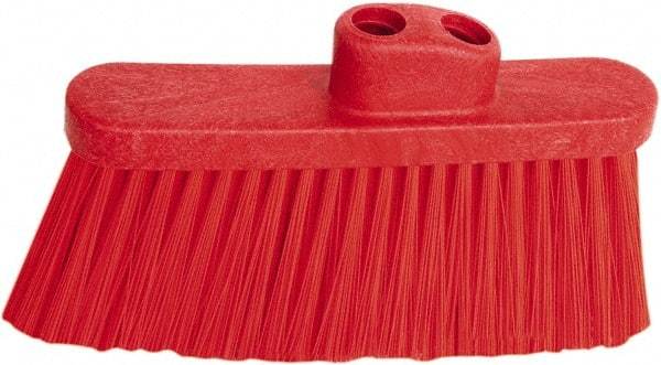 PRO-SOURCE - 10" Wide, Red Polypropylene Bristles, Angled Broom - Threaded Handle, 10 Inch Wide Broom, Red Bristles, Handle Sold Separately - A1 Tooling