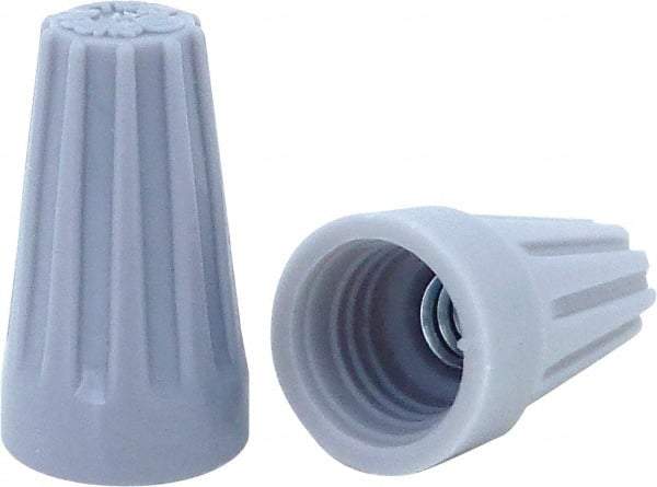 Ideal - 2, 22 to 2, 16 AWG, 300 Volt, Flame Retardant, Standard Twist on Wire Connector - Gray, 221°F - A1 Tooling