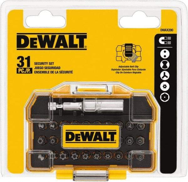 DeWALT - 31 Piece, Screwdriver Tamperproof Bit Set - 3/32, 7/64, 1/8, 9/64, 5/32, 5/16", 2, 2.5, 3, 4mm Hex, T8, T10, T15, T20, T25, T30, T35, T40 Torx, #4, #6, #8, #10 Spanner, #1, #2, #3, #4 Tri-Wing & #6 Clutch Type G - A1 Tooling