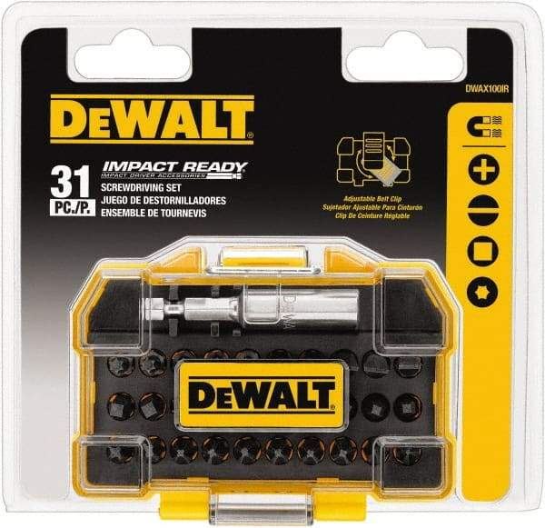 DeWALT - 31 Piece, Screwdriver Tamperproof Bit Set - #1, #2 & #3 Phillips, #1, #2 & #3 Square Recess - A1 Tooling