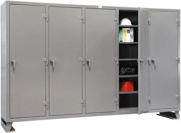 Strong Hold - 25 Shelf Locking Storage Cabinet - Steel, 122" Wide x 24" Deep x 78" High, Dark Gray - A1 Tooling